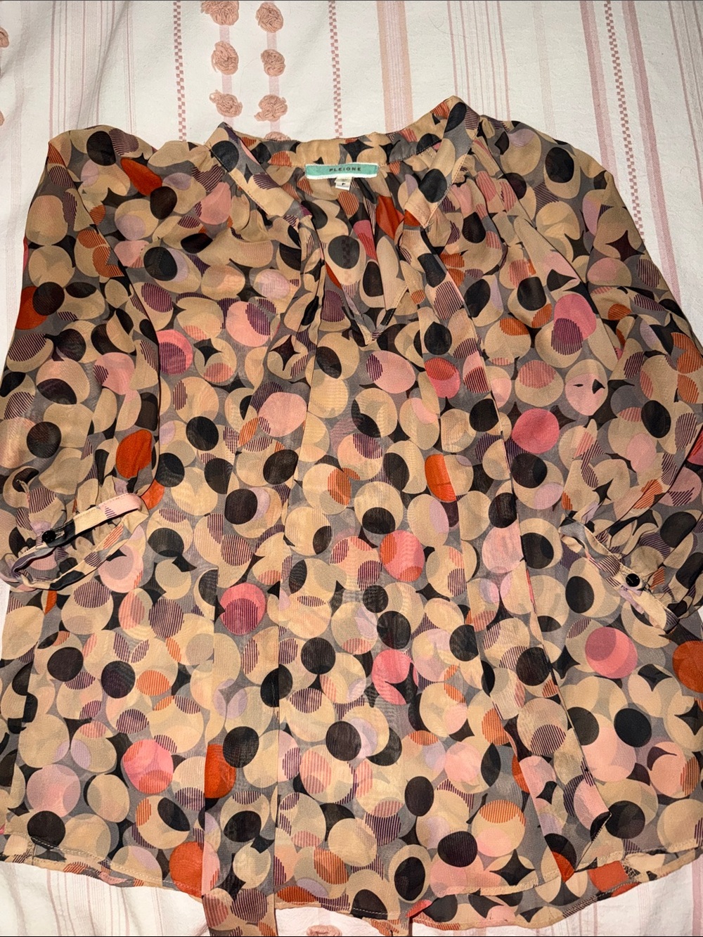 Pleione sheer abstract dot blouse from Anthropologie